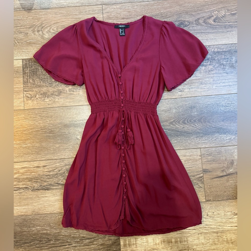 Boho Burgundy Dress Forever 21